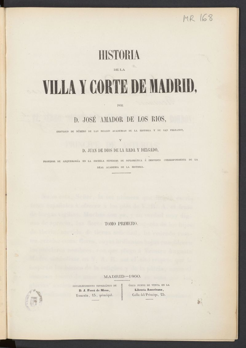 Historia de la Villa y corte de Madrid