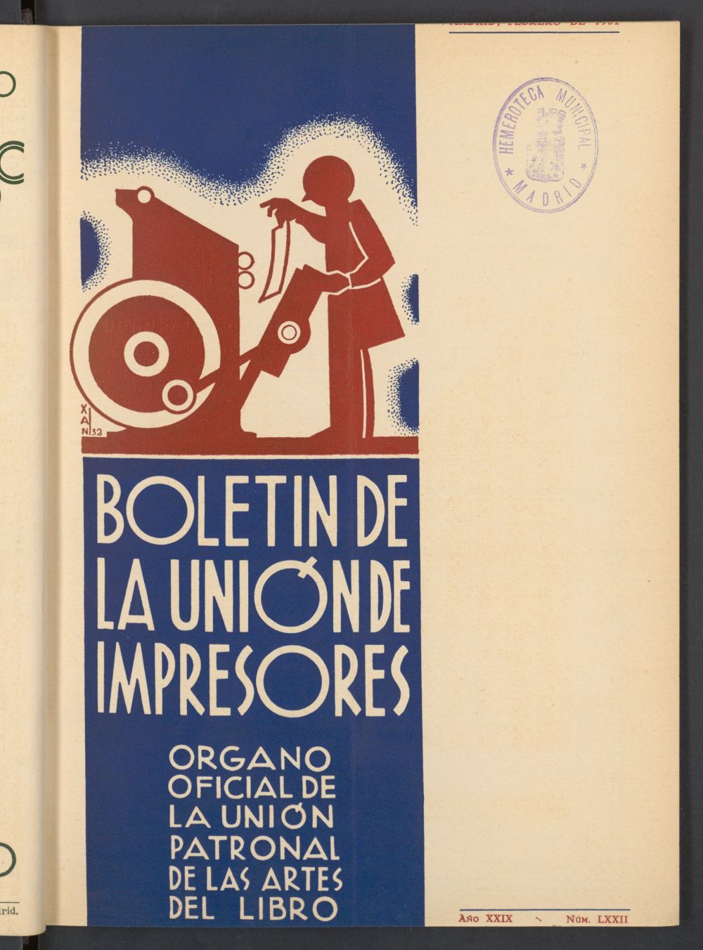 Boletn de la unin de impresores : rgano de la unin patronal de las artes del libro de febrero de 1932