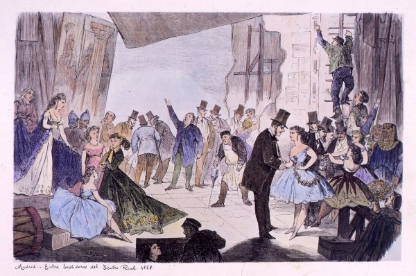 Entre bastidores del Teatro Real. 1858