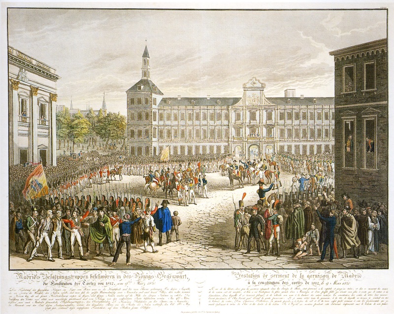 Jura de la Constitucin de 1812 por la guarnicin de Madrid, el 9 de marzo de 1820