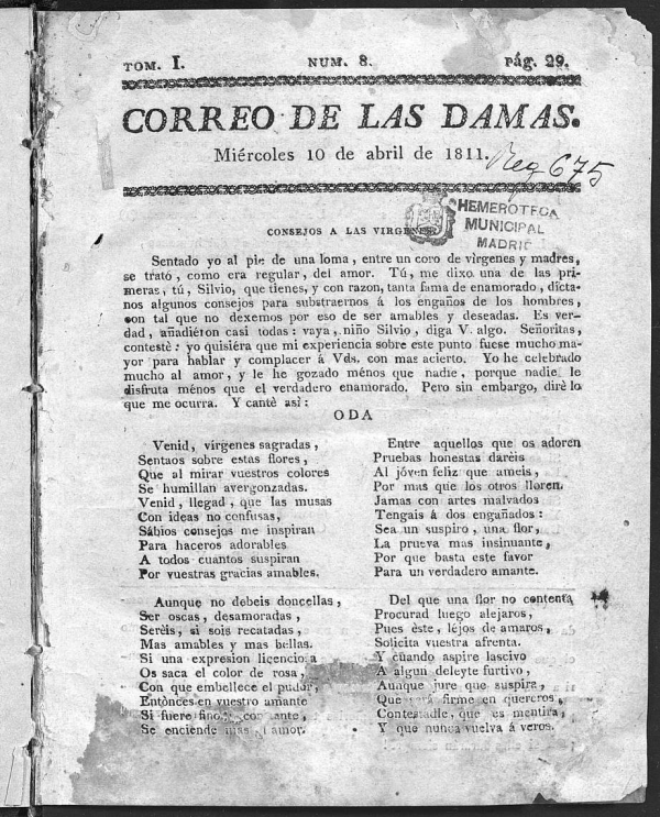 Correo de las Damas del mircoles 10 de Abril de 1811