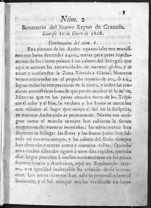 Semanario del Nuevo Reyno de Granada, Nm. 2