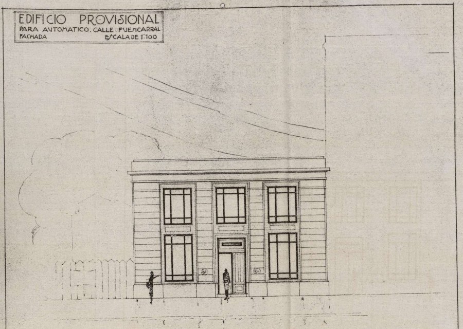 Expediente relativo a la solicitud y aprobacin de la construccin de un edificio provisional mientras se construye el edificio Telefnica en el mismo solar donde se construye el edificio