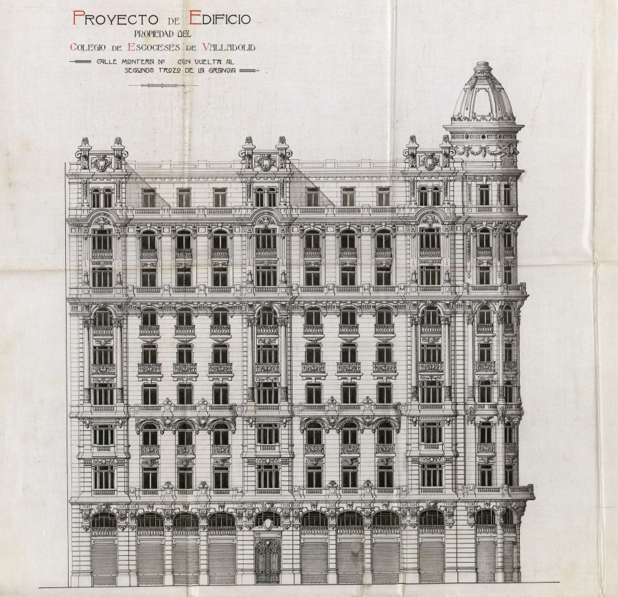 Memoria del proyecto de construccin de Viviendas y Hotel en el nmero 23 de la Gran Va para el Colegio de Escoceses de Valladolid