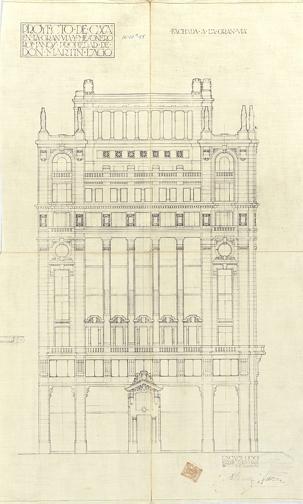 Memoria de proyecto de construccin de edificio del Hotel Tryp Cibeles (Antiguo Hotel Avenida, Antiguo Hotel Alfonso XIII)