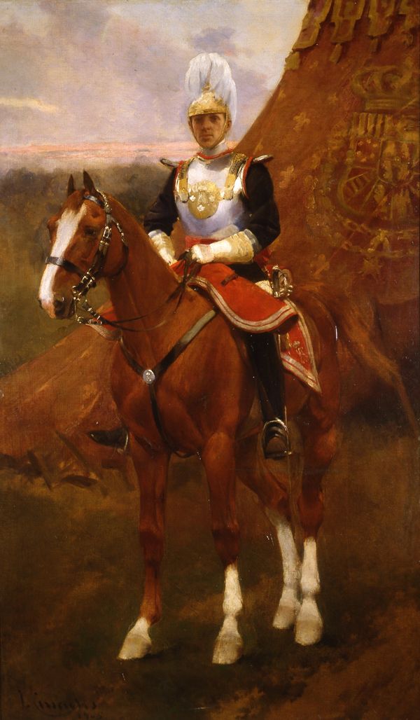Retrato de Alfonso XIII a caballo