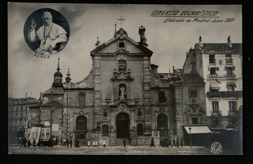 Congreso Eucarístico de 1911. Iglesia de San José con la casa del cura derribada