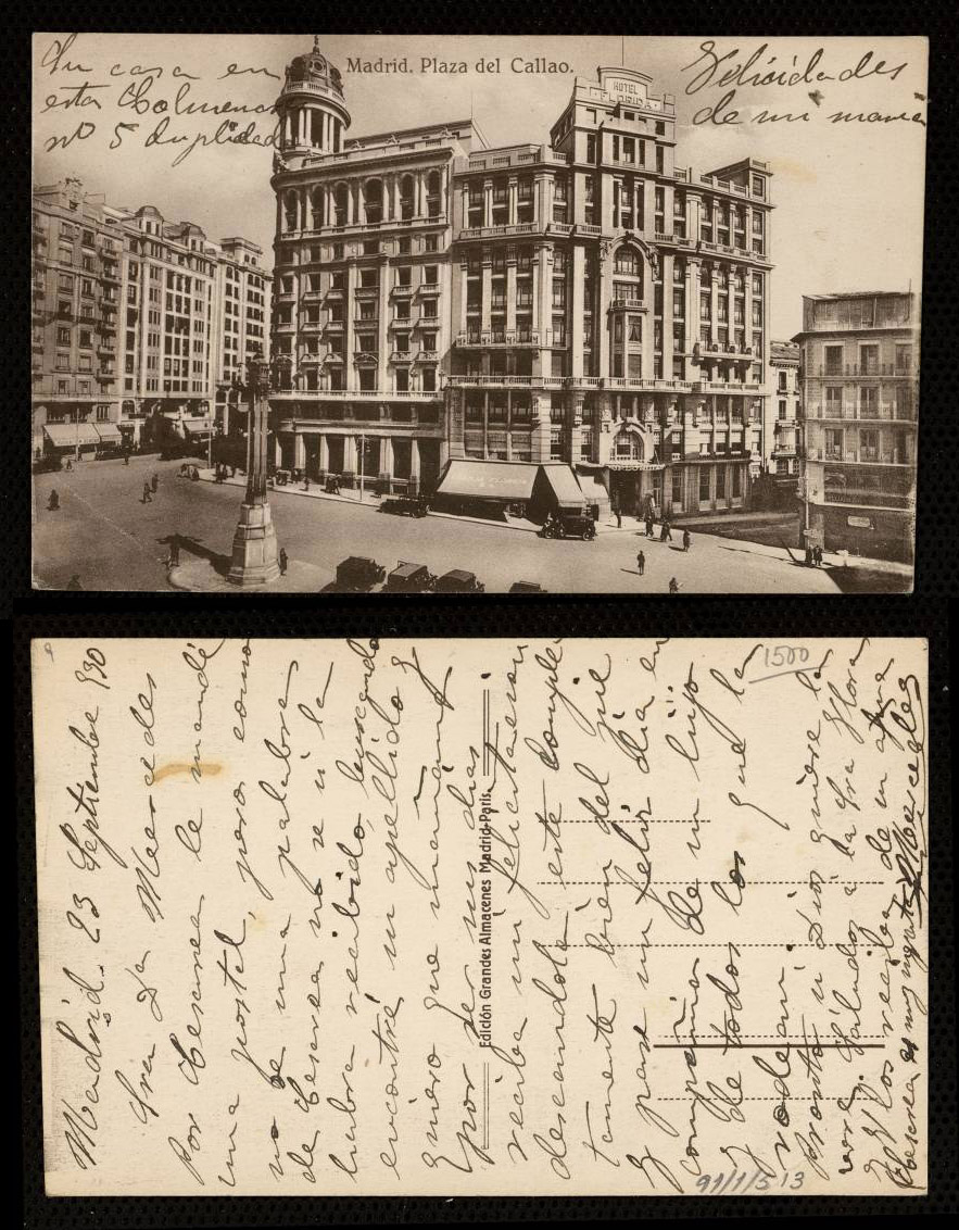 El hotel Florida en la plaza del Callao