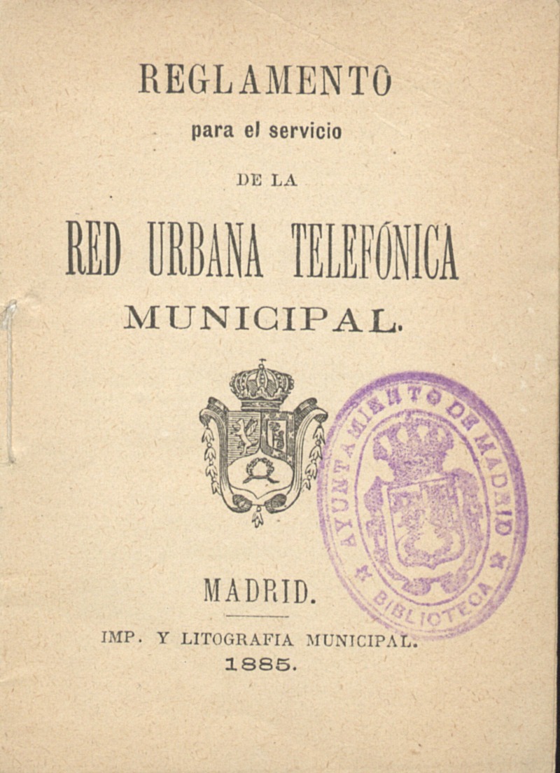 Reglamento para el servicio de la Red Urbana Telefnica Municipal