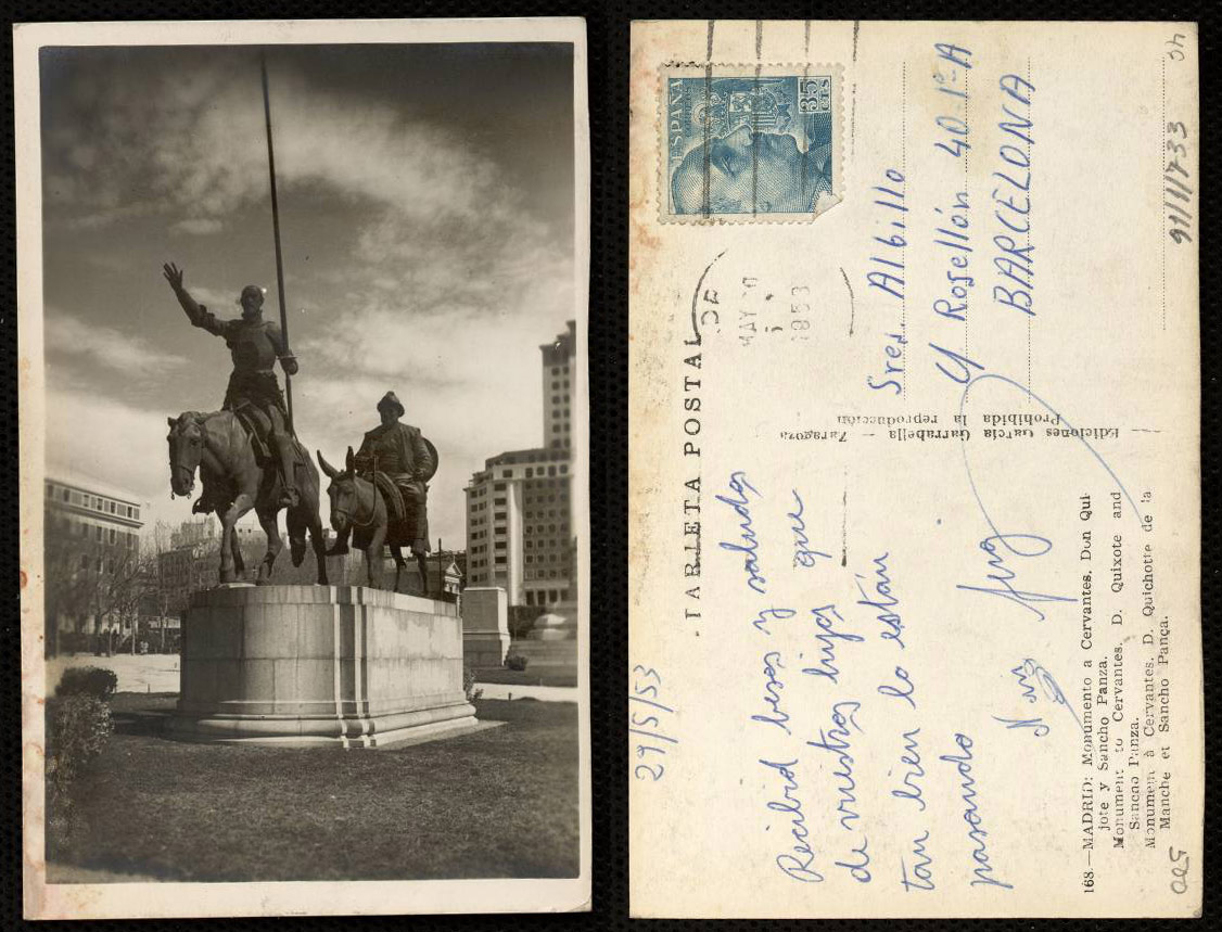 Monumento a Cervantes. Don Quijote y Sancho Panza