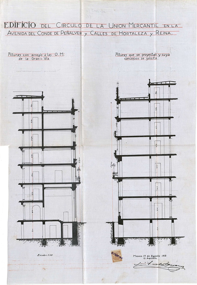 Solicitud de ampliacin de altura del edificio proyectado propiedad de la Unin Mercantil e Industrial