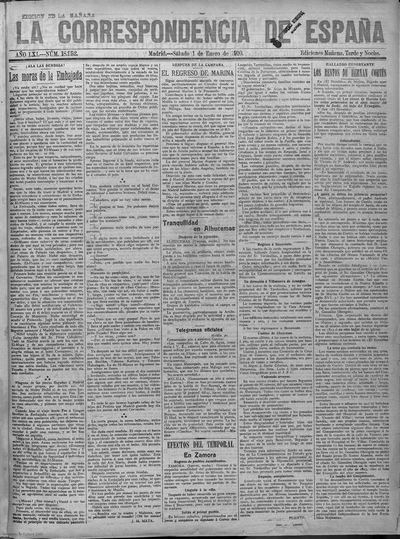 La Correspondencia de España del 1 de enero de 1910 (edición de la mañana)
