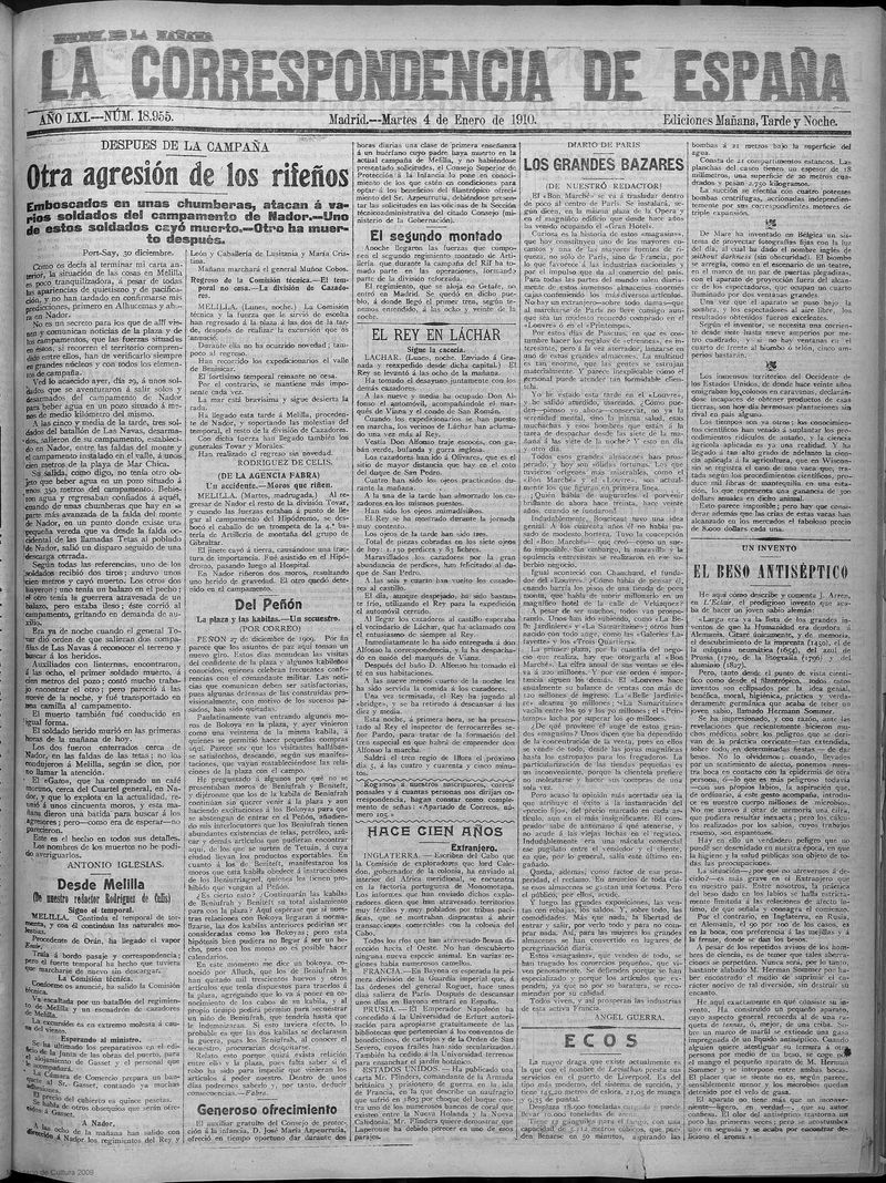 La correspondencia de España del 4 de enero de 1910 (edición de la mañana)