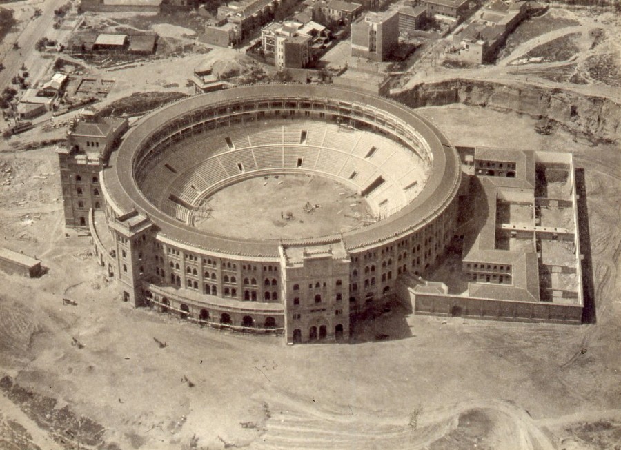 Vista area de la Plaza de Toros de las Ventas