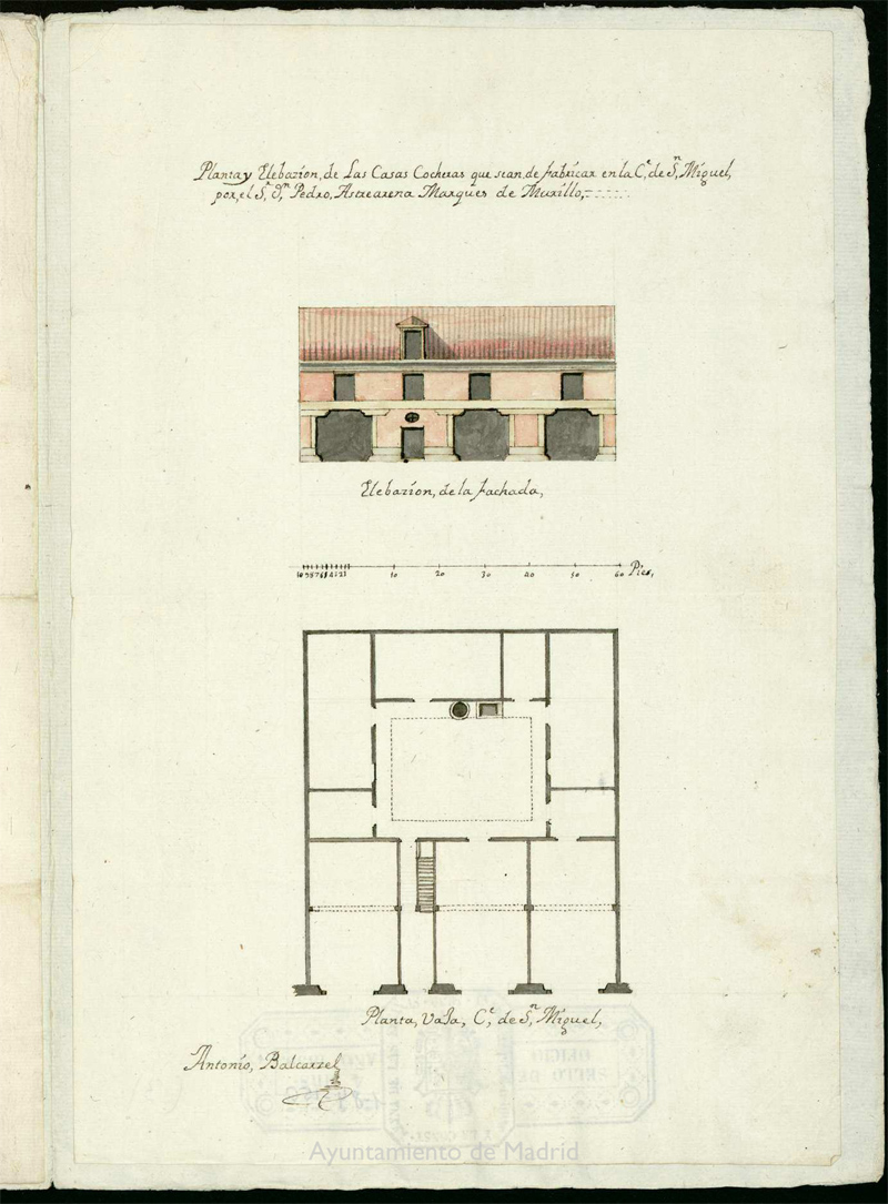 Licencia a Don Pedro de Astrearena para edificar en la Calle de San Miguel