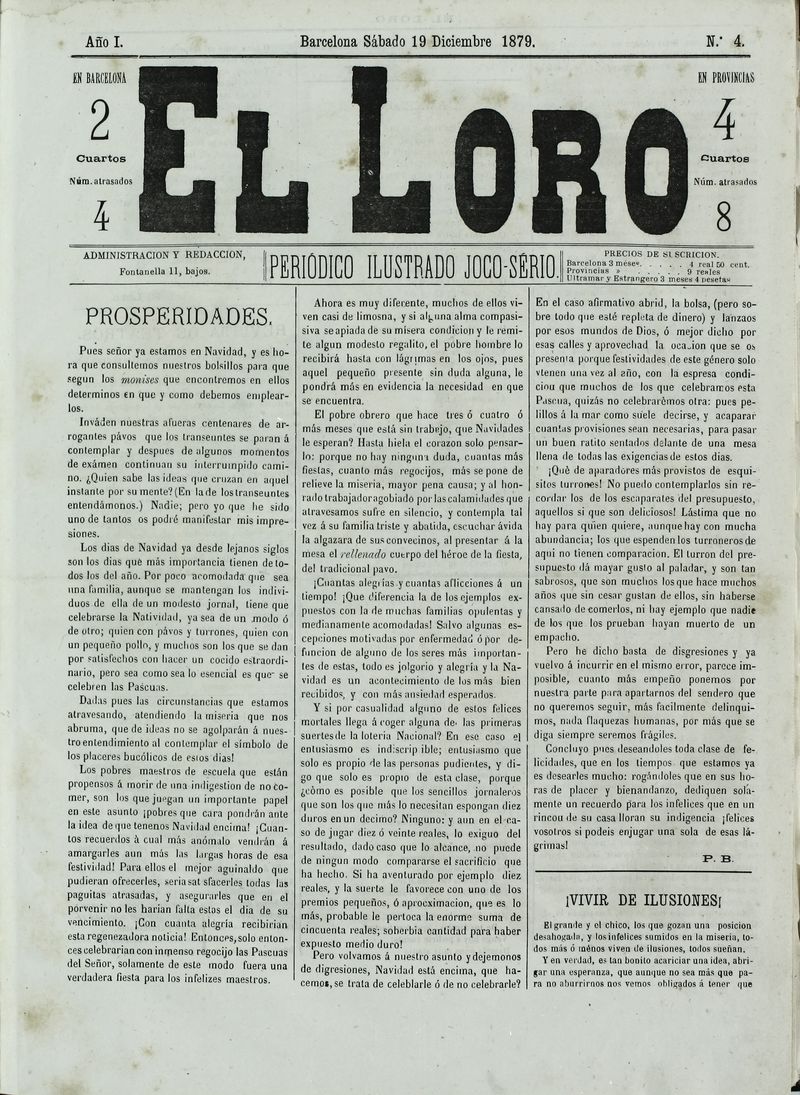 El Loro: peridico ilustrado joco-serio. Sbado 19 de diciembre de 1879