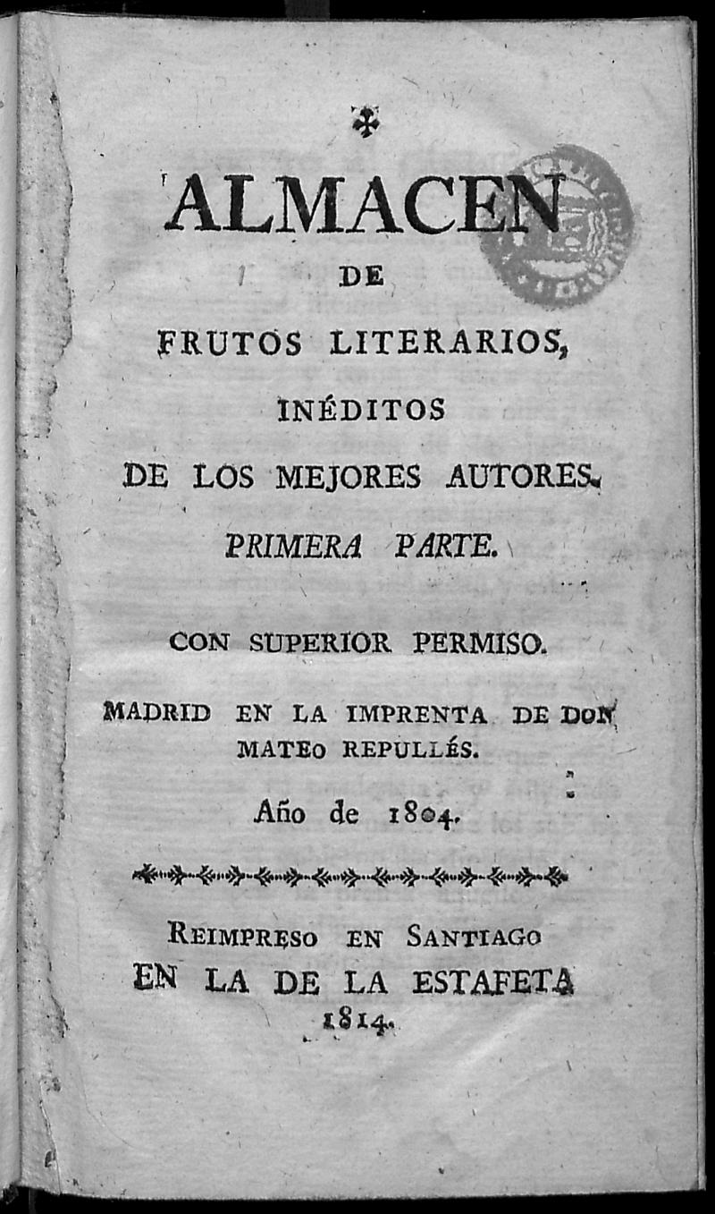 Almacen de Frutos Literarios Inditos de los mejores autores