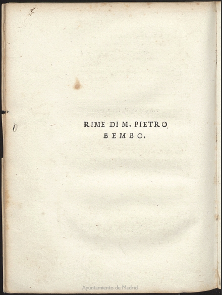 Rime di M. Pietro Bembo 