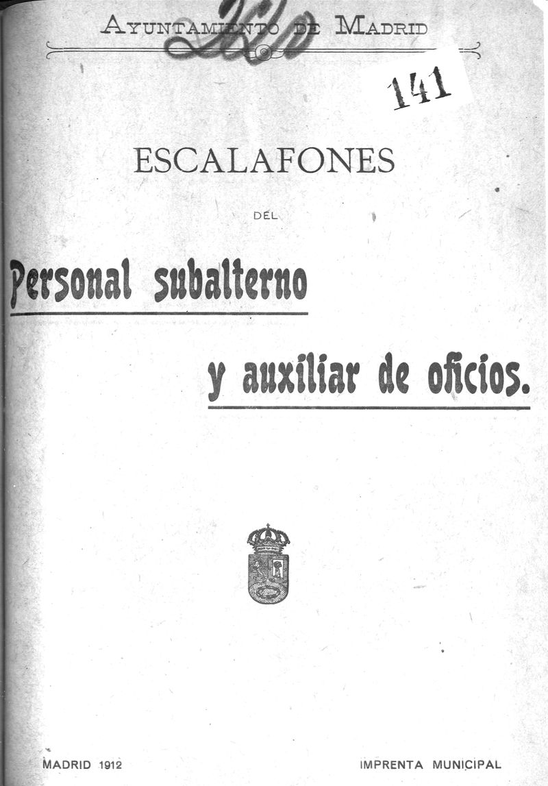 Escalafones del personal subalterno y auxiliar de oficios