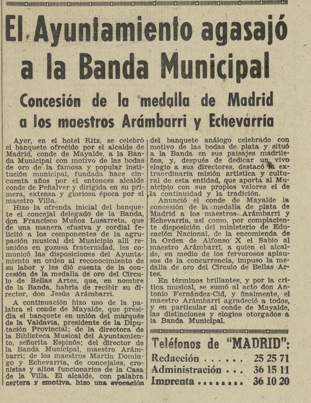 El Ayuntamiento agasaj a la Banda Municipal