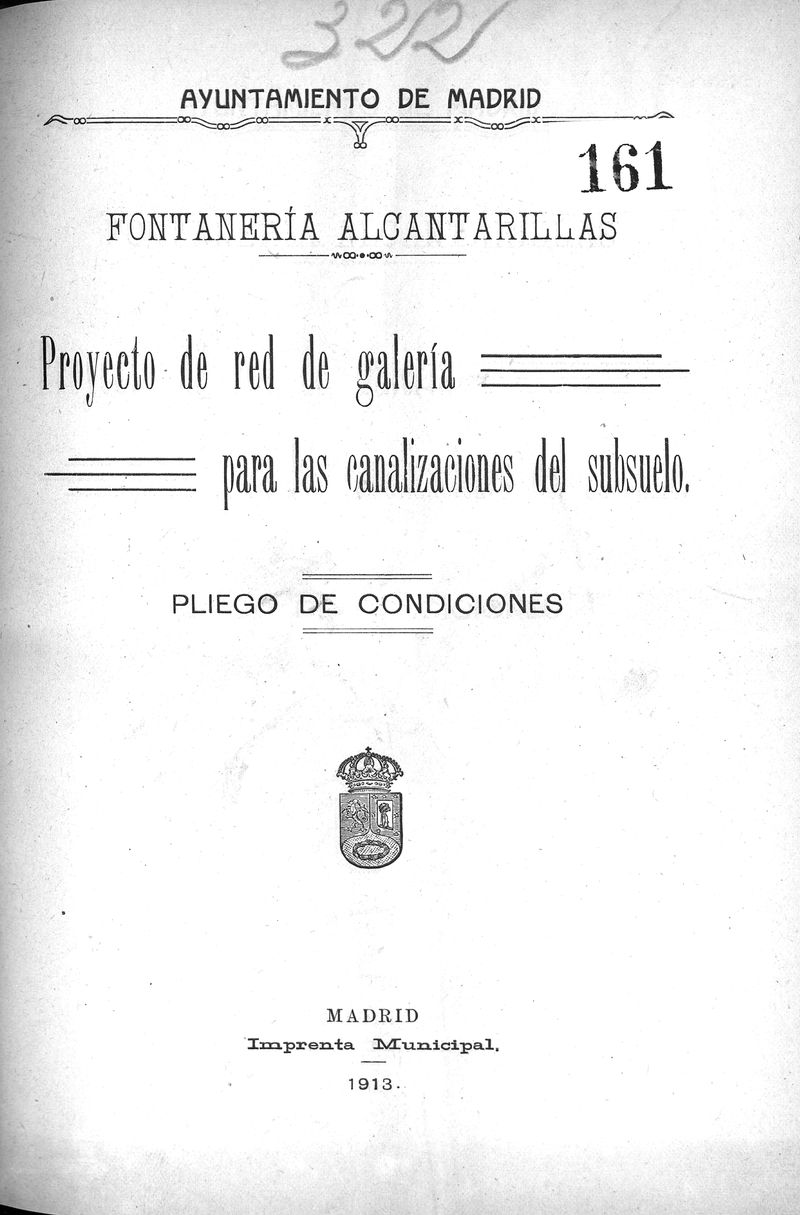 Proyecto de red de galera para las canalizaciones del subsuelo. Pliego de condiciones