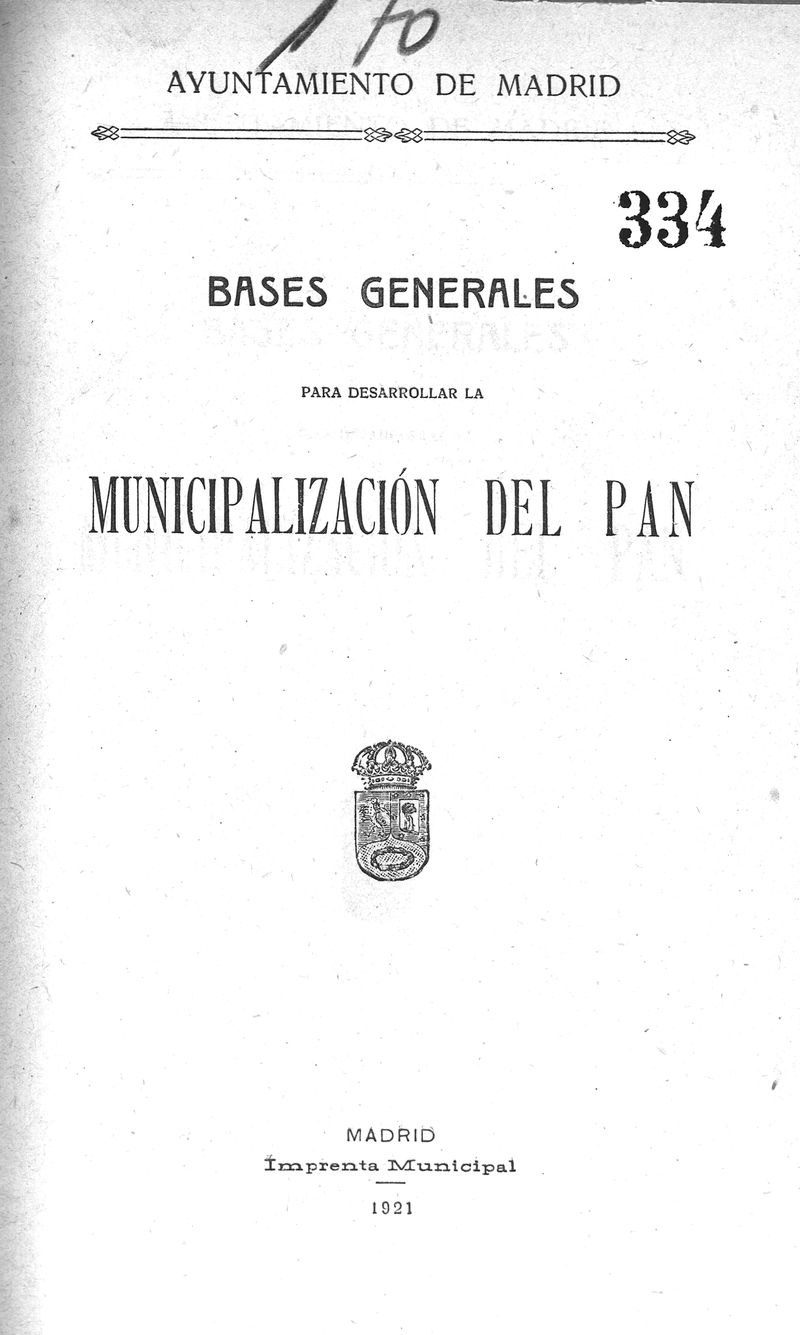 Bases generales para desarrollar la municipalizacióndel pan