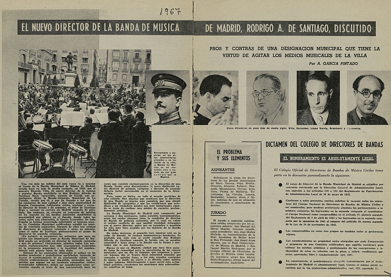 El nuevo director de la Banda de msica de Madrid, Rodrigo A. de Santiago, discutido