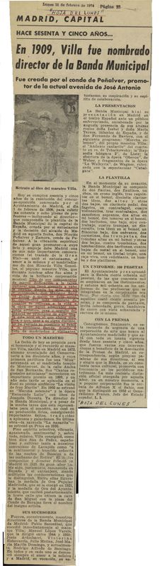 En 1909, Villa fue nombrado director de la Banda Municipal