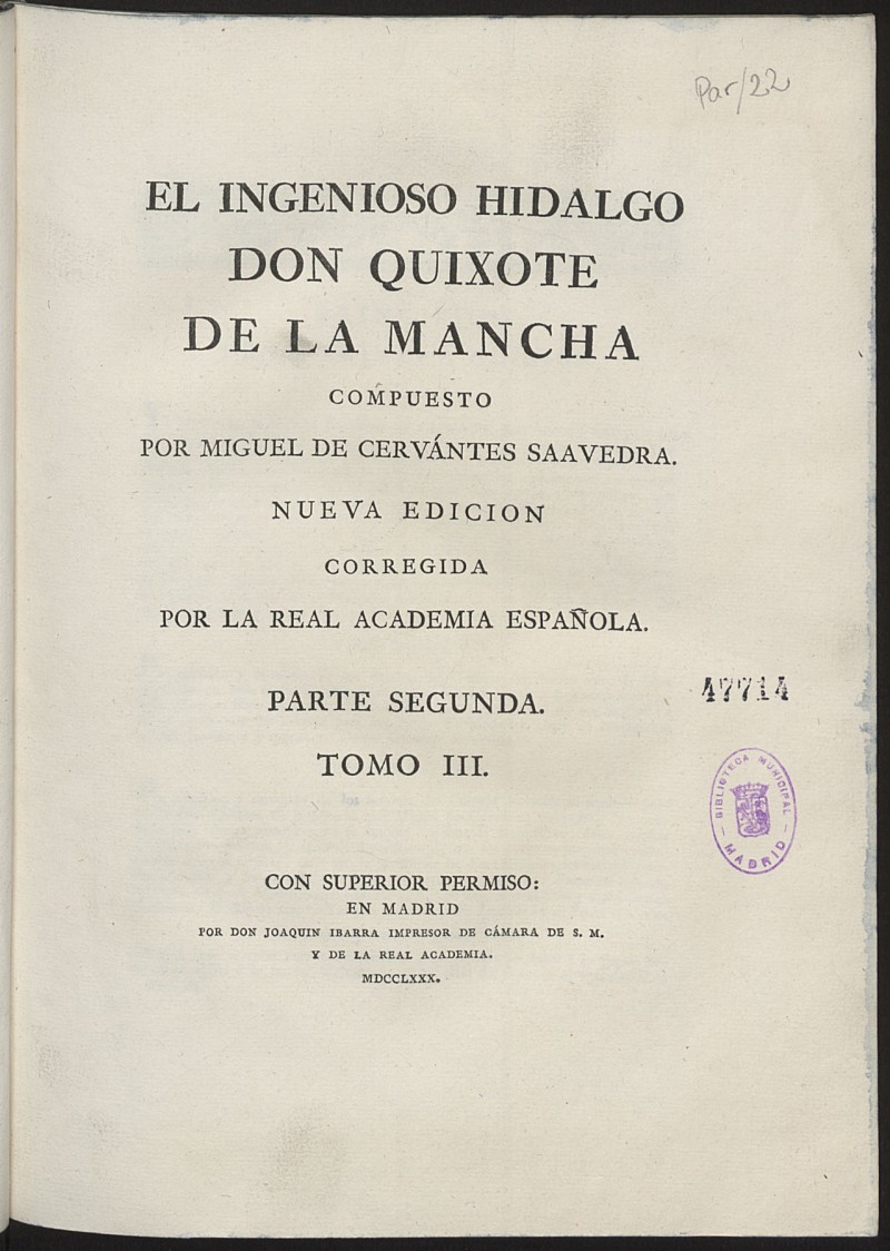 El ingenioso hidalgo Don Quixote de la Mancha (Vol. 3)