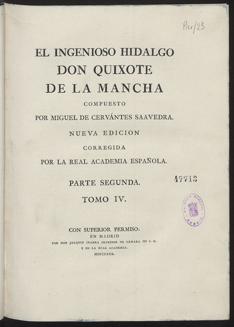 El ingenioso hidalgo Don Quixote de la Mancha (Vol. 4)