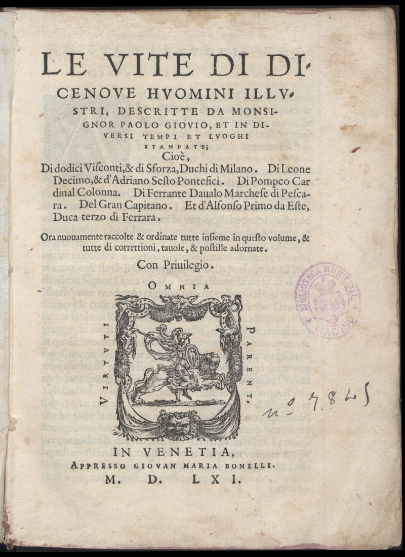 Vit duodecim Mediolani principum. Italiano