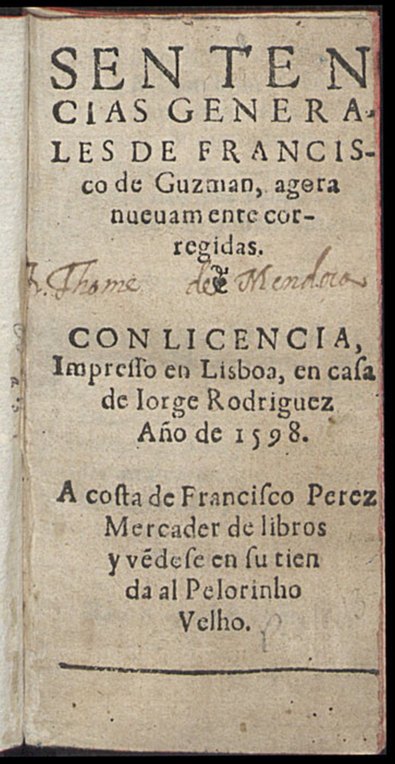 Sentencias generales de Francisco de Guzman : agora nueuamente corregidas