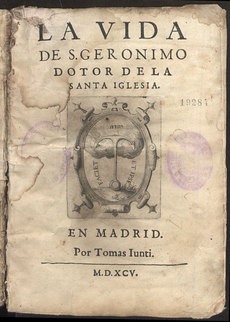 La vida de S. Geronimo dotor de la Santa Iglesia