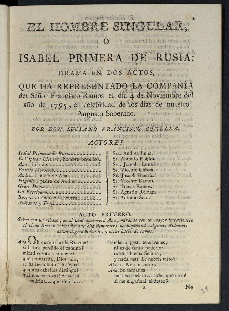 El hombre singular  Isabel Primera de Rusia 