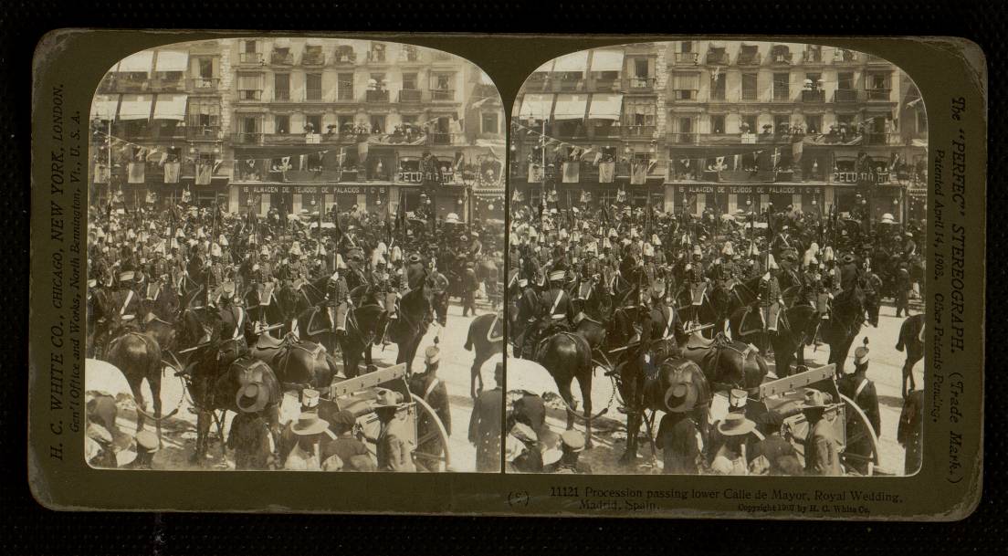 Procession passing lower Calle de Mayor, Royal Wedding