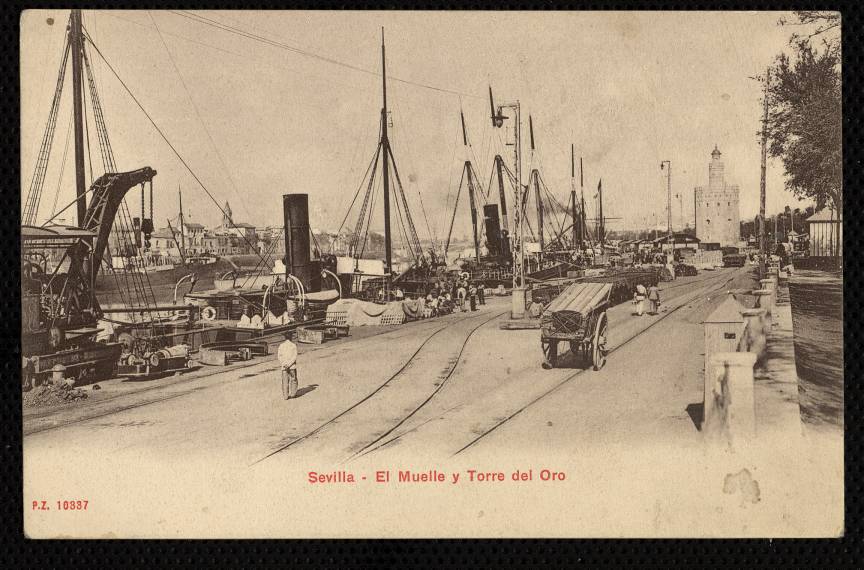 Sevilla. El muelle y Torre del Oro