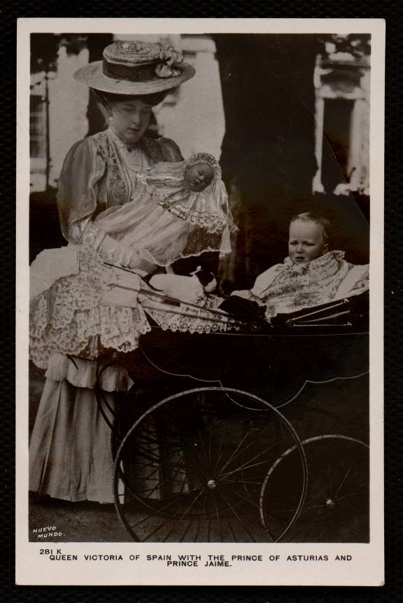 Queen Victoria of Spain with the Prince of Asturias and Prince Jaime