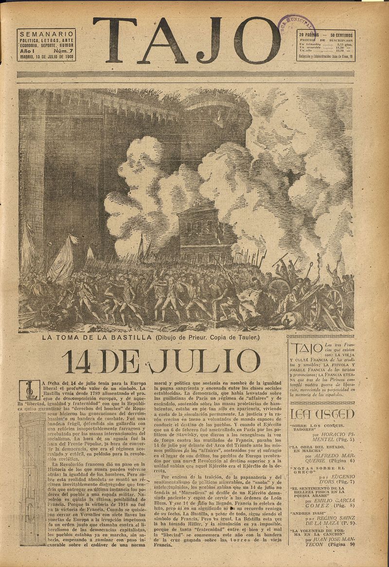 Tajo, 13 de julio de 1940