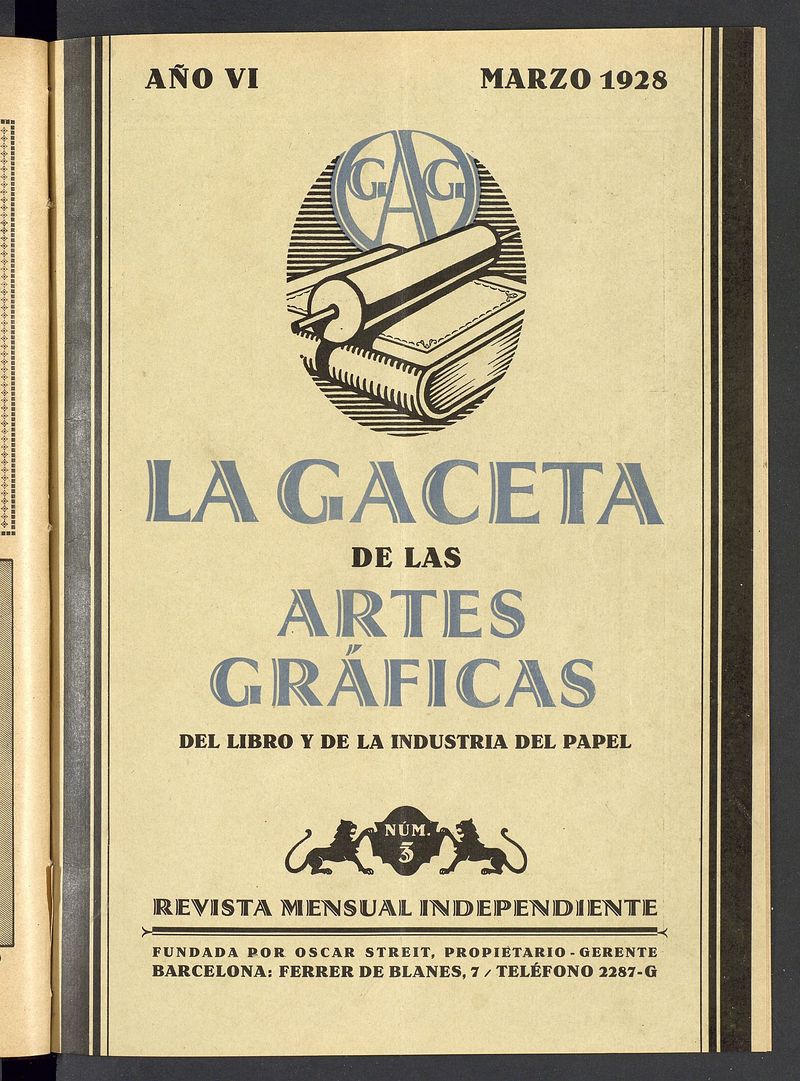 La gaceta de las artes grficas del libro y de la industria del papel. Marzo 1928
