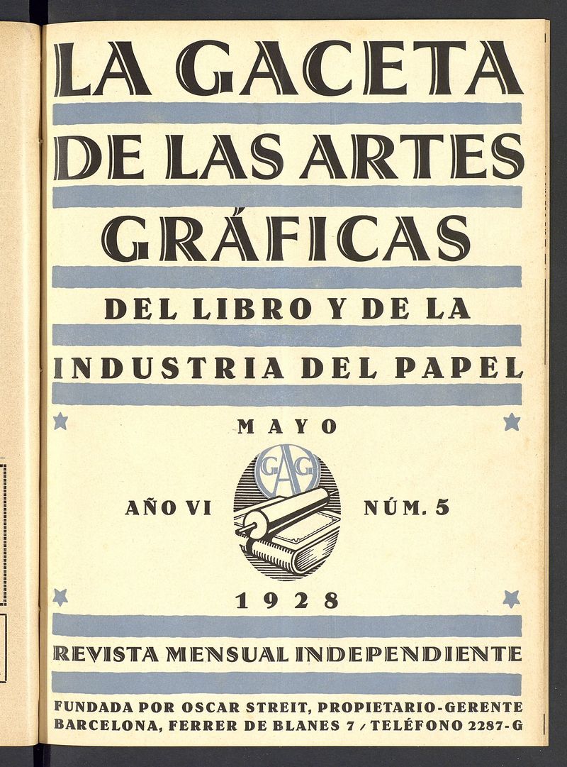 La gaceta de las artes grficas del libro y de la industria del papel. Mayo 1928