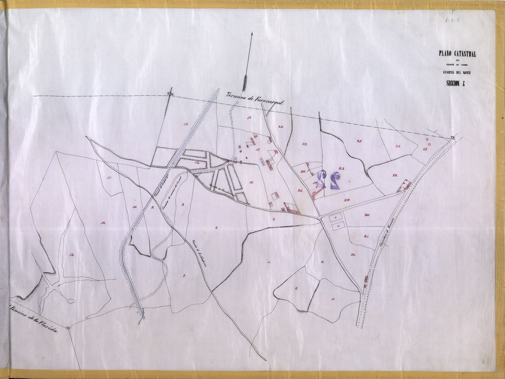 Plano catastral del trmino de Madrid. Cuartel del Norte. Seccin 4