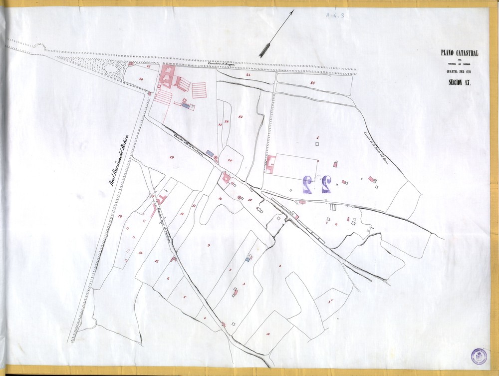 Plano catastral del trmino de Madrid. Cuartel del Sur. Seccin 17