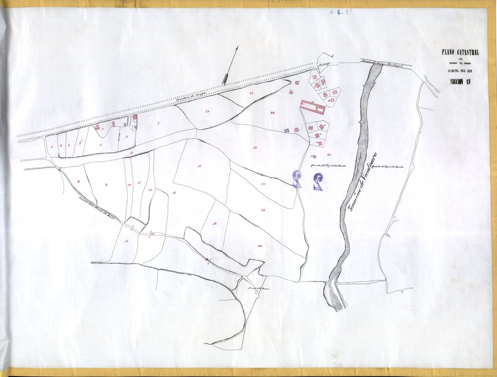 Plano catastral del trmino de Madrid. Cuartel del Sur. Seccin 18
