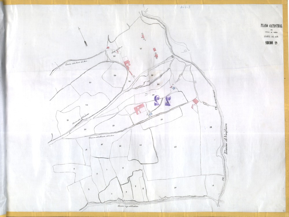 Plano catastral del trmino de Madrid. Cuartel del Sur. Seccin 19