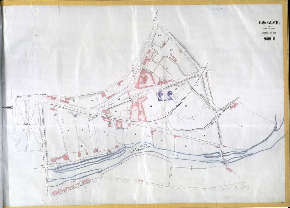 Plano catastral del trmino de Madrid. Cuartel del Sur. Seccin 31