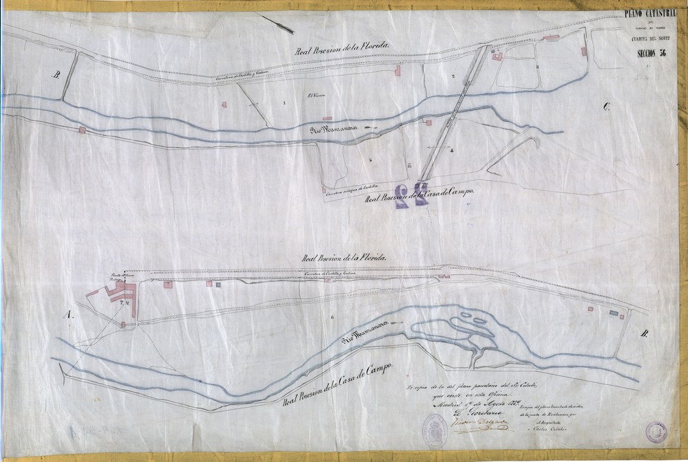 Plano catastral del trmino de Madrid. Cuartel del Norte. Seccin 36