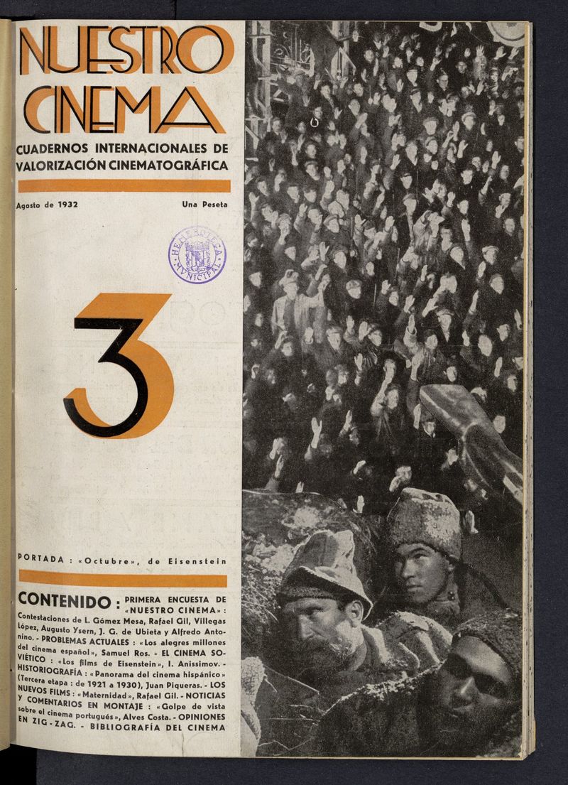 Nuestro Cinema: Cuadernos Internacionales de Valorizacin Cinematogrfica. Agosto 1932
