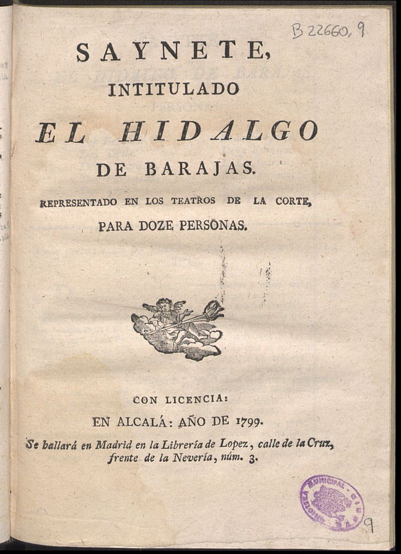 Saynete intitulado El hidalgo de Barajas