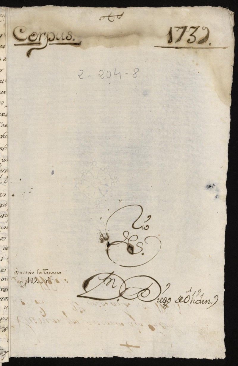 Cuentas de lo gastado en las fiestas del Corpus de 1739