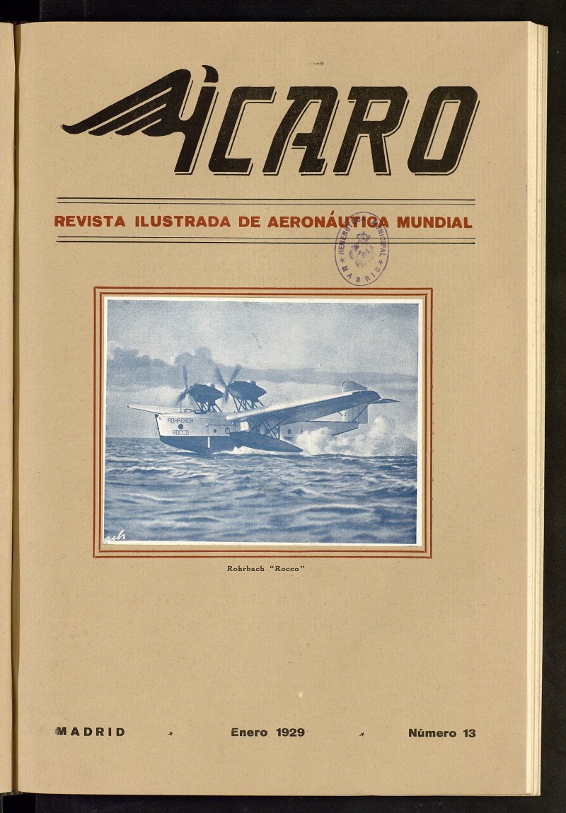 caro: revista ilustrada de aeronutica mundial. Enero de 1929, n 13